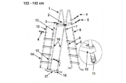 Pièces détachée Échelle pour piscine hors-sol - 1,32 m