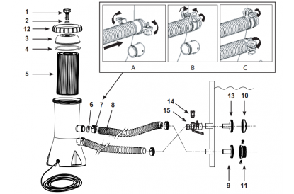 Pièces détachée Épurateur à cartouche Intex - 2,7 m3/h