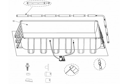 Pièces détachée Piscine tubulaire Ultra XTR - Rectangulaire - 7,32 m x 3,66 m x 1,32 m