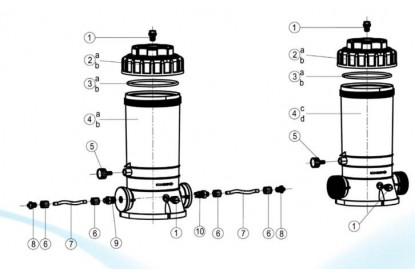 Pièces détachée Chlorinateur/Brominateur 4kg avec vanne de débit - OFF LINE