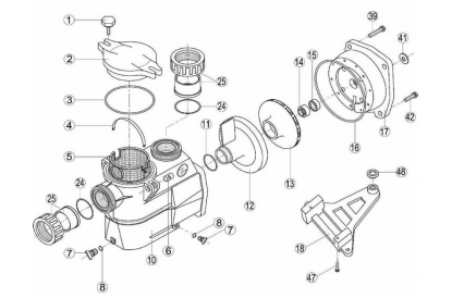 Pièces détachée Kripsol KS 200 M - 2 CV - 25,7 m3/h - RECONDITIONNÉ - Très bon état
