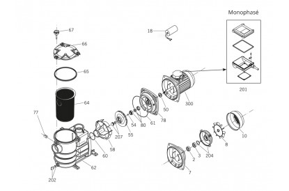 Pièces détachée ND.2 19 M - 1 CV - 19,6 m3/h - RECONDITIONNÉ - Parfait état