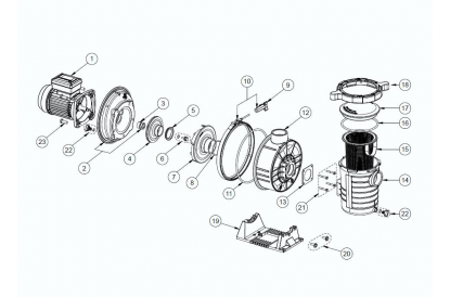 Pièces détachée Ultra Flow Plus 1 CV Mono - 17,8 m3/h - RECONDITIONNÉ - Bon état