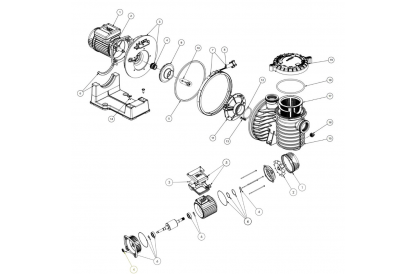 Pièces détachée Sta-Rite 5P6R - 3 CV - Tri - Eau douce - RECONDITIONNÉ - Bon état