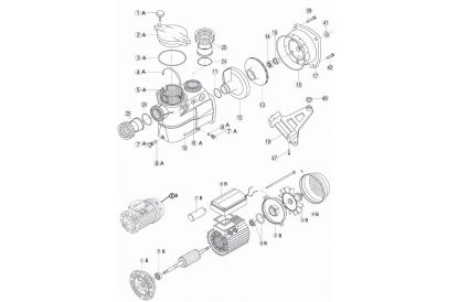 Pièces détachée Kripsol KS 300 M - 3 CV - 29,5 m3/h - RECONDITIONNÉ - Très bon état