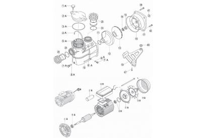 Pièces détachée Kripsol KS 300 Tri IE3 - 3 CV - 29,5 m3/h - RECONDITIONNÉ - Très bon état