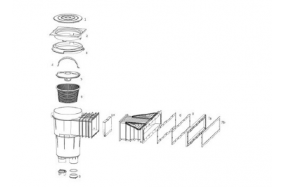 Pièces détachée Skimmer miroir grande meurtrière - Gris clair - RECONDITIONNÉ - Très bon état