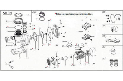Pièces détachée Silen 150 Tri - 1,5 CV - 22 m3/h - RECONDITIONNÉ - Très bon état