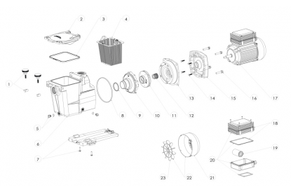 Pièces détachée Super Pump 1,5 cv Mono - 2