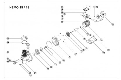 Pièces détachée Nemo 18 - 1 CV - 21 m3/h - RECONDITIONNÉ - Très bon état