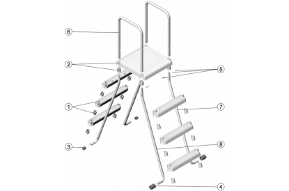 Pièces détachée Echelle 2x4 avec plate-forme 