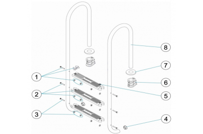 Pièces détachée Echelle Droite 3 marches 