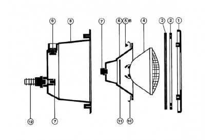 Pièces détachée Projecteur 9 Leds RGB - 30 W - Béton